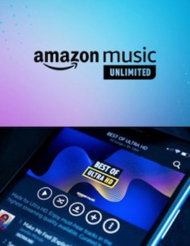 ภาพโทรศัพท์มือถือที่แสดง Amazon Music Unlimited