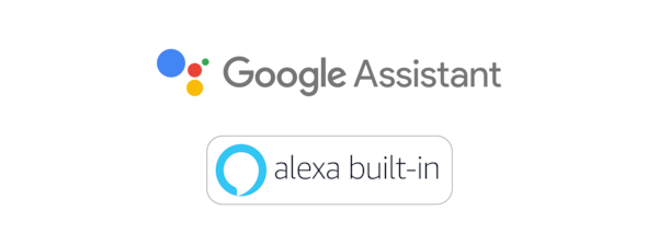 โลโก้ Google Assistant และ Amazon Alexa